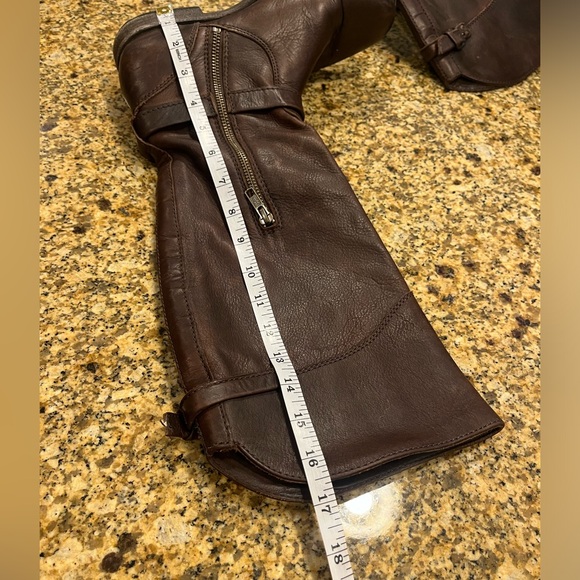 Frye Dorado Tall Chocolate Brown Leather Riding Boots Equestrian Style 8 - Picture 11 of 12